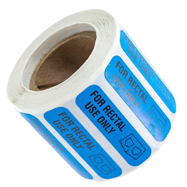 500 pegatinas de papel solo para uso rectal, 500 etiquetas por rollo, pegatinas falsas Azul