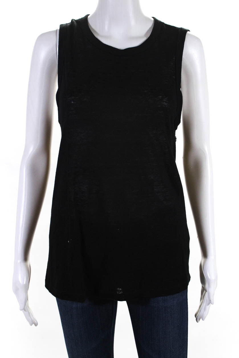 Pre Owned Alc Womens Linen Twist Back Tank Top Black Size Medium Walmart Com