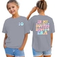 thumbnail image 2 of RTKFRFLM 10th Birthday Girl Graphic T-Shirt Girls Double Digit 10 Year Birthday Celebration Tee Top Kids Short Sleeve Round Neck Summer Cotton Shirt Cute Birthday Party Outfit, 2 of 4