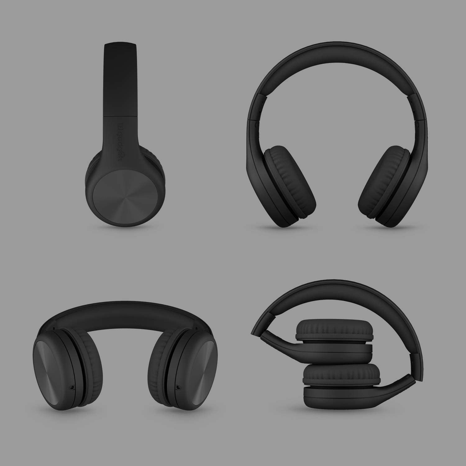 LilGadgets Connect+ Pro Wired Kids Headphones - Designed with Kids' Comfort in Mind, Child-Friendly Foldable Over-Ear Headset with In-line Microphone, Perfect for Toddlers in School, Black