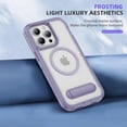 thumbnail image 2 of ELEHOLD for iPhone 15 Pro Max Case,Compatible with Mag Safe Accessory,Magnetic Heavy Duty Drop Protection Invisible Kickstand Rugged Military-Grade Protective Phone Case ,Purple+Clear, 2 of 7