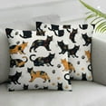 thumbnail image 2 of COMIO  Calico Cat and Black Cat Silhouette Throw Pillow Covers, Square Pillowcase Decorative Soft Cushion Case for Couch Sofa Bedroom Car Living Room, &nbsp;2pc, 2 of 6