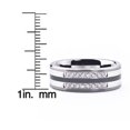thumbnail image 4 of Men's 0.20 Carat T.W. Diamond Tungsten, Ceramic and Stainless Steel Wedding Band (HI-I2), 4 of 4