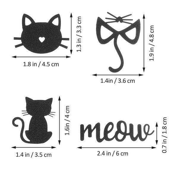 24pcs Cat and Meow Cupcake Toppers Cupcake Picks Cupcake Decoration Cat Themed Party Dessert Toppers