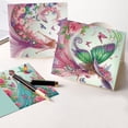 thumbnail image 5 of 6 pcs Diamond Art Painted Greeting Card, Butterfly Lady 5D DIY Special Shape Diamond Card Creative Gift, Christmas Thanksgiving Greeting Card Congratulation, 5 of 8