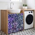thumbnail image 3 of Purple Blue Teal Butterfly Cabinet Curtain 35"Wx35"L, Dustproof Under Sink Skirt with Self Adhesive Tape, Modern Abstract Art Cabinet Curtain Cover for Kitchen Sink, Bathroom Vanity, Laundry Room, 3 of 9