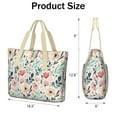thumbnail image 3 of Tote Bag for Women - Pioneer Flower Shoulder Bag - Large Utility Work Duffle Bag with Zipper Handbag for Travel, Work, Sprots, 3 of 5