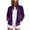 Purple, variant on Karight Women's Velvet Full Zip Jacket Long Sleeve Stand Collar Casual Track Top with Pockets Athletic Winter Coat