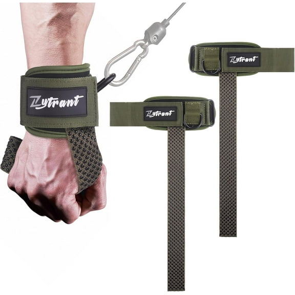 Weight Lifting Straps with With Cuffed D Ring, Heavy Duty Thyick Comfortable Lifting Straps, Secure Fit, Enhanced Grip, Straps for Weightlifting & Gym Training,Green