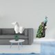thumbnail image 2 of Figura de pavo real de porcelana, escultura de animal , adorno decorativo de mesa para sala de estar, dormitorio, oficina, armario, estantería,, 2 of 7