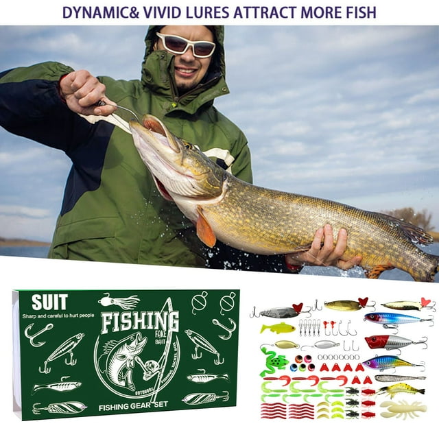 Dsscvnef Kit de Pêche Comprend : pour Eau Salée Eau Douce Truite Ensemble de Pêche Pêche Profondeur de Glace Sablée 865
