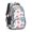 Dinosaur and Floral, variant on Dinosaur and Leaf Black Pattern Cute School Backpack Bag with Padded Back and Adjustable Shoulder Straps 16.9 X 12.6 X 5.9 Inches