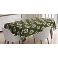 thumbnail image 1 of Jasmine Tablecloth, Summer and Spring Garden Theme Jasmine Petals Pattern Image Print, Rectangular Table Cover for Dining Room Kitchen, 60 X 90 Inches, Dark Green Pale Green White, by Ambesonne, 1 of 3