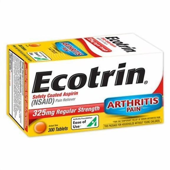 Ecotrin Regular Strength Safety Coated Arthritis Aspirin 325mg 300ct,3-Pack