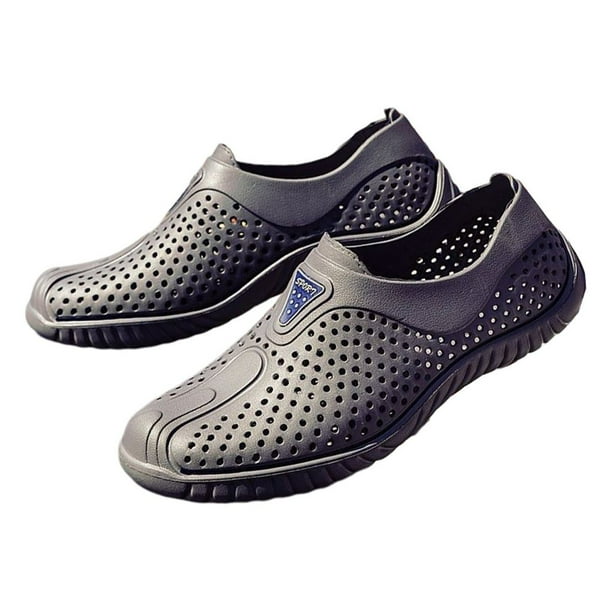 xinxixnxx Breathable Men Slippers Hollow Beach Water Shoes Fashion Waterproof Slipper EVA Garden Shoe Sandal Daily Large Size Gray 41