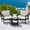Black Frame with Khaki Cushion, variant on SERWALL HDPE Patio Sofa Set, 3-piece Sectional Outdoor Furniture Set, All Weather Outdoor Couch Set, Black Frame with Khaki Cushion