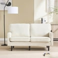 thumbnail image 7 of Small Loveseat Sofa,56" Comfy 2 Seater Couch Upholstered Love Seat for Small Space,Mid Century Modern Couches for Living Room, Bedroom, Office, Apartment, 7 of 7