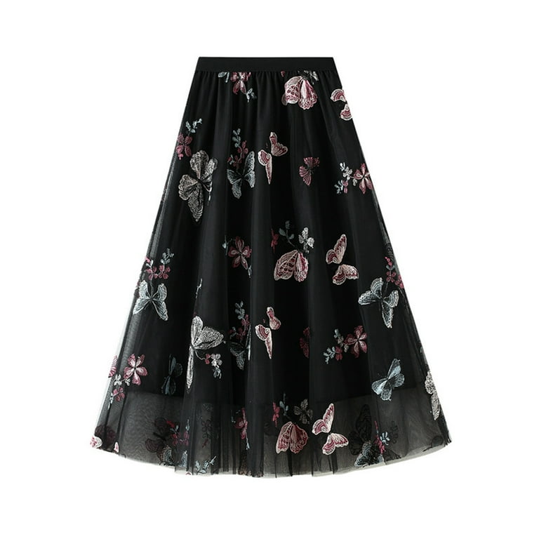 Embroidered layered cheap skirt