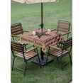 thumbnail image 4 of Outdoor Tablecloths with Umbrella Hole & Zipper, Texas Star Farmhouse 54x54 Inch Square Tablecloths, Rustic Red Plaid Berry Wooden Waterproof Table Cloth, Patio/Pool/Picnic Table Covers, 4 of 8