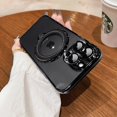 thumbnail image 3 of Transparent Plating Luxury Standing Holder Magnetic Case For iPhone 15 Plus 14 13 12 11 Pro Max For Magsafe Ring Bracket Cover, 3 of 5