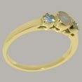 thumbnail image 4 of LBG British Made Spectacular 14k Yellow Gold Natural Opal & Aquamarine Womens Statement Ring - 33 size options - Size 10.5, 4 of 7