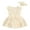 Beige, variant on Baby Girl Clothes Summer Girls Clothes Short Sleeves Lace Butterfly Cute Romper Bodysuit Outfits Headband 0-18 Months