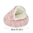 thumbnail image 3 of Dog Cave Bed for Small Dogs Cats Pets, Anti Anxiety Calming Plush Dog Beds, Fluffy Covered Hooded Cozy Burrow Puppy Beds, Anti-Slip Bottom Washable Pet Sleeping Bag Pink, 3 of 4