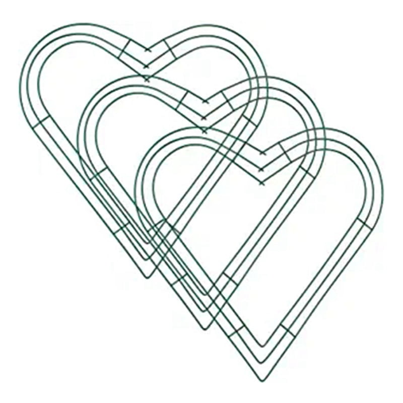 12 Heart 2 Pack Royalty Essentials 12 Inch Heart Metal Wire Wreath Frame Form Hanger Green 