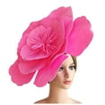 thumbnail image 4 of UJNDER Elegant Women's Headband With Flower for Tea Parties and Weddings Featuring Mesh and Feathers Hot Pink, 4 of 5