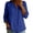 Blue, variant on Paiwinds Women's Henley Shirts, Casual 3/4 Rolled Sleeve V Neck Button Down Tunic Tops, Loose Fit Casual Pullover Shirts for Women
