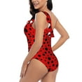 thumbnail image 4 of Gaeub Ladybug Pattern Women's One Shoulder Ruffle Tummy Control Swimwear for Swimming Surfing Beach Party - X-Large, 4 of 8
