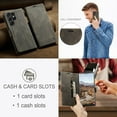 thumbnail image 3 of for Galaxy S23 Ultra Wallet Case PU Leather Flip Book Style Folio Strong Magnetic Closure RFID Blocking Protective Cover Credit Card Holder Kickstand Function Men for Samsung Galaxy S23 Ultra,Coffee, 3 of 10