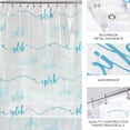 thumbnail image 3 of iDesign Kids Waterproof PEVA Shower Curtain, Splish Splash, White and Blue, 3 of 6
