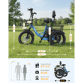 thumbnail image 5 of Actbest Electric Tricycle for Adults, 18" Folding Electric Trike, Peak 1200W Motor 48V 10.4AH Etrike, 18MPH Up to 50 Miles 3-Wheel Electric Bike with Mirror and Phone Bag (Blue), 5 of 6