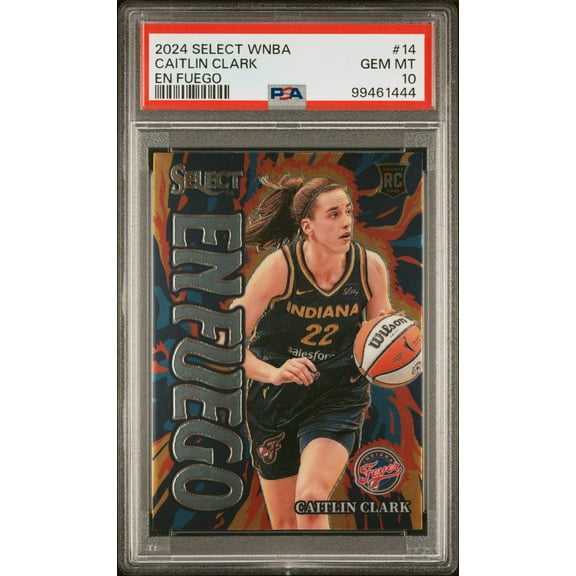 Graded 2024 Panini Select Caitlin Clark #14 En Fuego Rookie RC Basketball Card PSA 10 Gem Mint