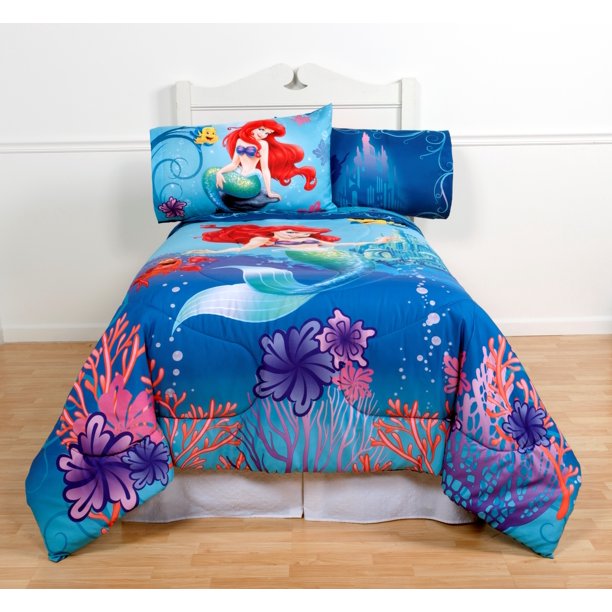 The Little Mermaid Twin Comforter Sheet Set 4 Piece Bed In A