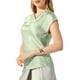 thumbnail image 4 of Blusa Casual Elegante de Manga Corta con Cuello de Cowl INSPIRE CHIC para Mujeres en Verde Claro Talla M, 4 of 6