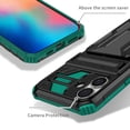 thumbnail image 4 of Allytechgroup for iPhone 16 Plus Rugged Case with Cards Holder, Heavy Duty Shockproof Hybrid PC TPU Back Cover Anti-Scratch Bumper Protective Phone Case for iPhone 16 Plus, Darkgreen, 4 of 9