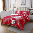 thumbnail image 3 of Erosebridal Twin Quilt Set for Youth,Baseball Coverlet Set Baseball Lovers Bedspread Set,Red Gray Ball Game Bed Cover with 1 Pillowcase All Season,Cincinnati, 3 of 4