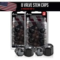 thumbnail image 3 of American Flag Valve Stem Cap - Black Aluminum with Rubber Ring Tire Wheel Rim Dust Cover fits Cars, Trucks, Bikes, Motorcycles, Bicycles - 8 stem valveCaps - 2 Packs of 4, 3 of 5