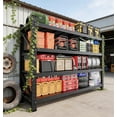 thumbnail image 5 of 71.3"Wide Heavy Duty Garage Shelving Units,5000 LBS Deep Storage Shelves, Black Metal Garage Shelves,Steel Shelf, Large Storage Rack, Industrial Shelving for Shop,Warehouse,Basement,71.3" Wx24"Dx70"H, 5 of 5