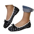 thumbnail image 3 of oqasdz Casual Shoes for Women Satin Slip On Ballet Shoes with Polka Dot Print and Bow Design Comfortable Fashion Loafers for Daily Wear Summer Outdoor, 3 of 7