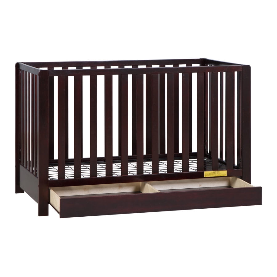 AFG Baby Furniture Emma 4-in-1 Convertible Crib with Toddler Guardrail and Drawer, Espresso