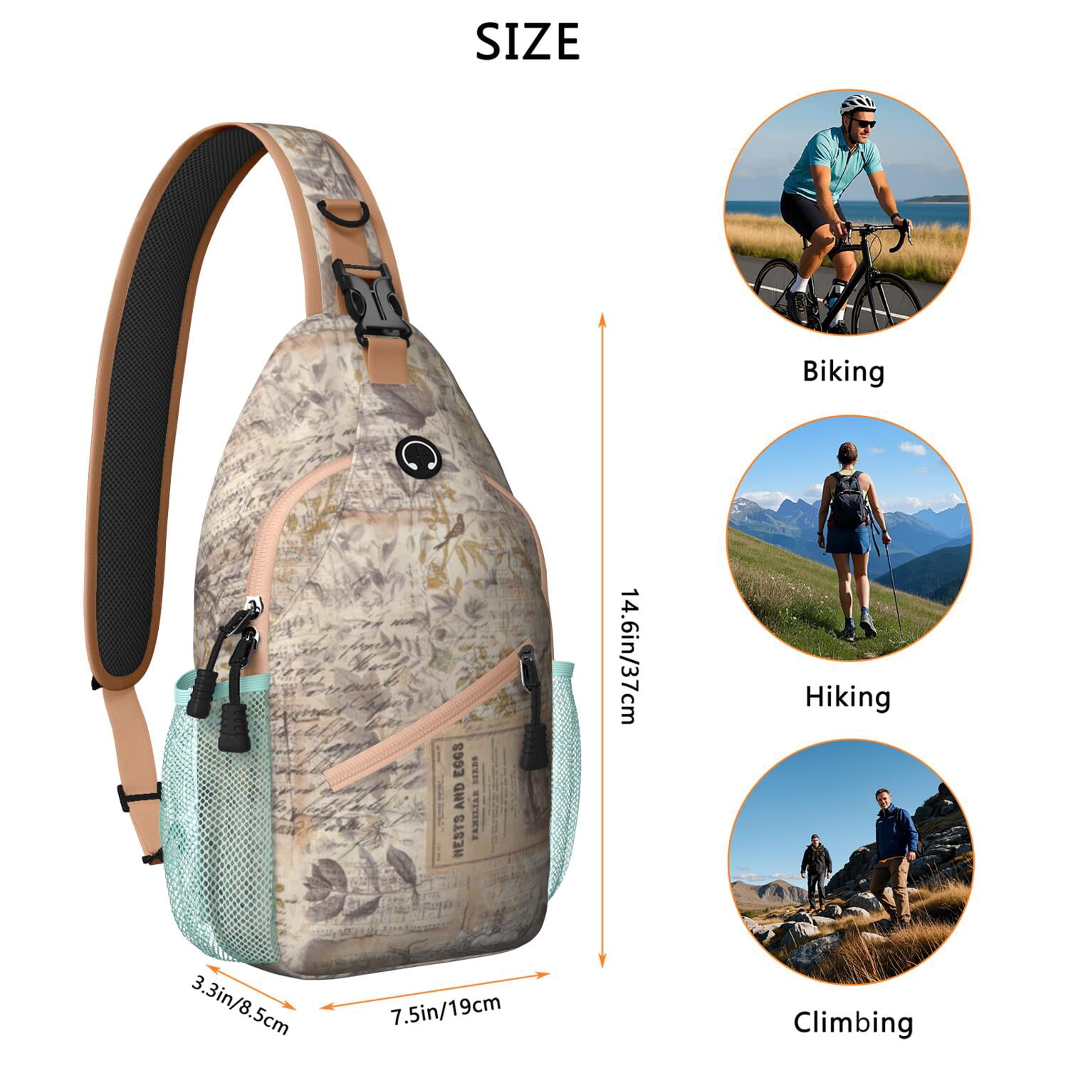 Excavator Sling Bag for Men Comfortable & Anti-Theft Shoulder Backpack Great for Biking, Hiking & Urban Use