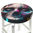 thumbnail image 3 of Pofeuu Modern Abstract Colorful Skull B Print Round Bar Stool Covers - Super Soft and Washable Elastic Stool Cushion Slipcover Easy Clean Velvet-13 inch, 3 of 7