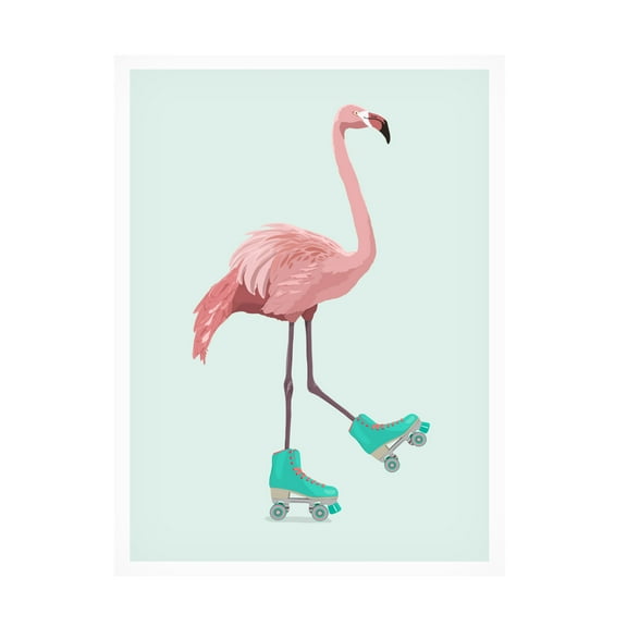 Canvas Wall Art - Bykammille  'Flamingogo' Wall Art for Living Room, Bedroom, or Office Décor by Trademark Fine Art - 14 x 19 Inches