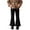 Black, variant on Girls' Flare Pants Cotton High Waisted Bell Bottom Fleece Lined Pants Bootcut Casual Pants for Children(Black,3-4 Years)