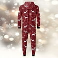 thumbnail image 5 of Hwmodou Matching Christmas Pajamas For Family Cozy Homewear Snowflake Reindeer Print Hooded Loungewear Holiday Santa Claus Sleepwear Xmas Pjs Set For Couples And Kids, 5 of 7