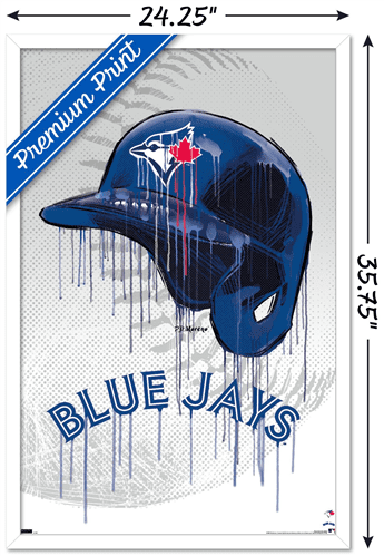 MLB Toronto Blue Jays - Drip Helmet 22 Wall Poster, 22.375" x 34" Framed