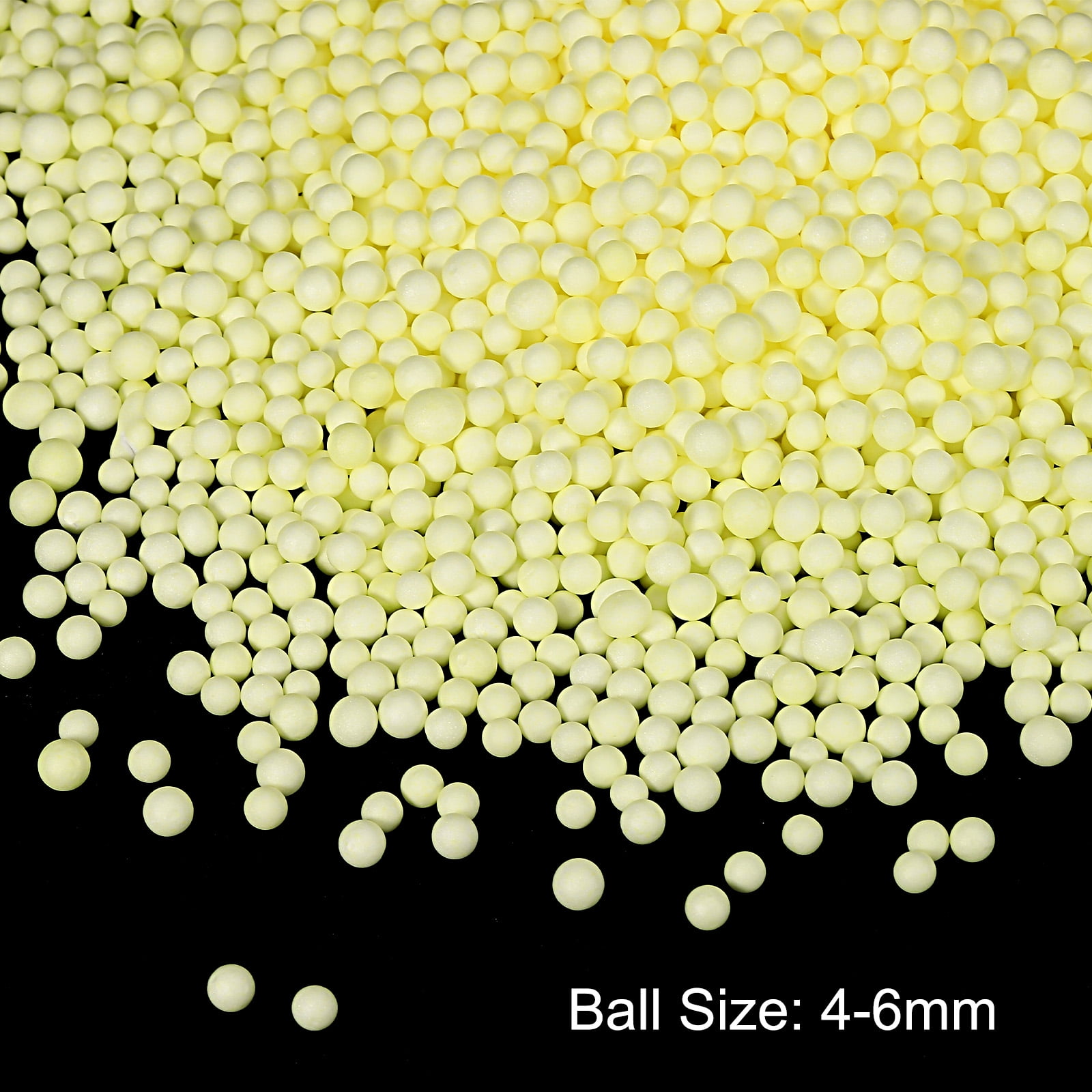 Unique Bargains Foam Beads Foam Balls for Wedding and Party Yellow 4-6mm